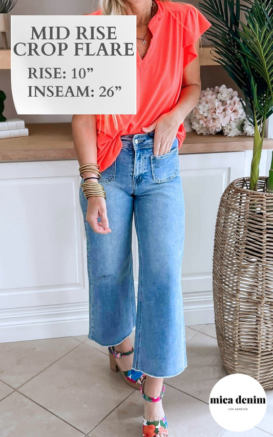 MICA | The Reese Cropped Wide Leg Denim Jean - Final Sale