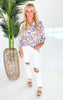 The Lizzy Feel the Joy Floral Blouse Top - Final Sale