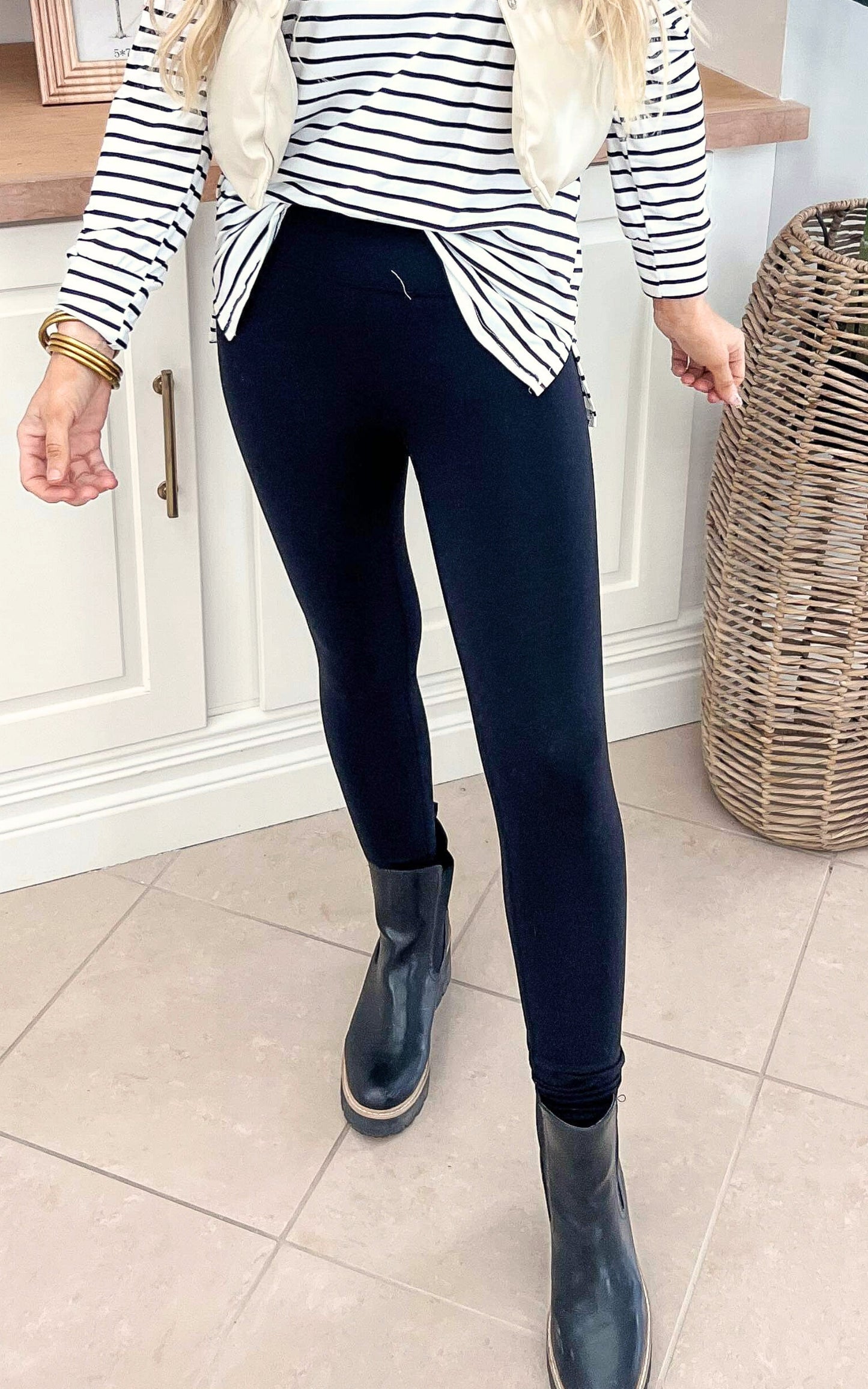 MONO B. Nylon-Blend Essential Solid Leggings - Final Sale