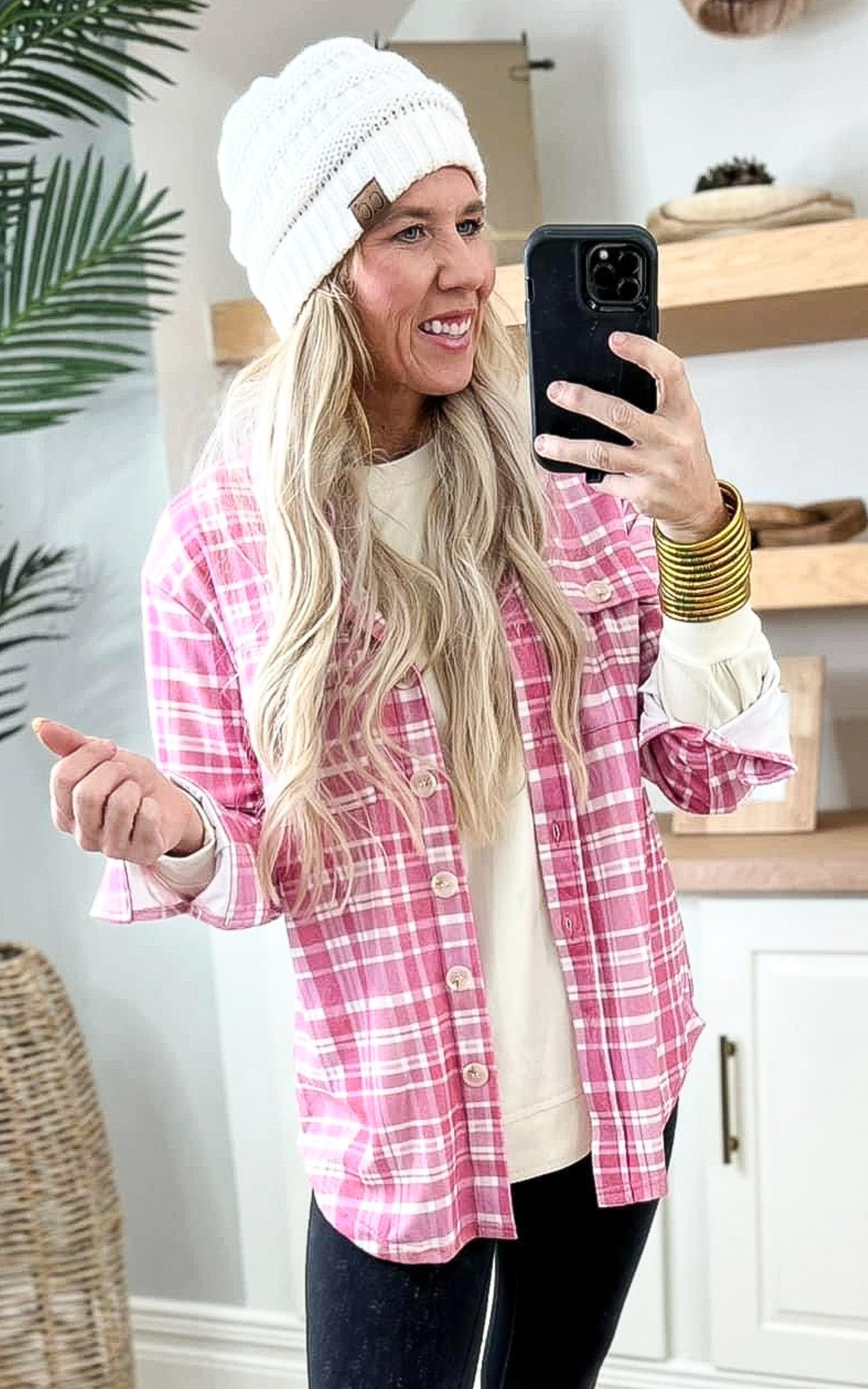 The Pink Plaid Flannel by Salty Wave - Final Sale