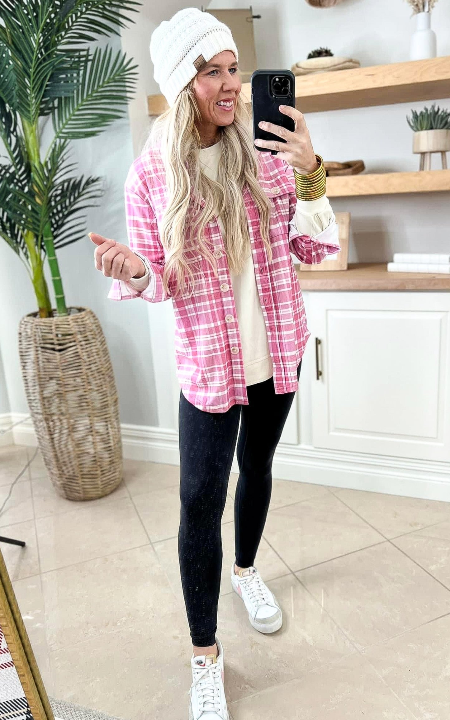 The Pink Plaid Flannel by Salty Wave - Final Sale