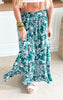 Floral Button Front Smocked Maxi Skirt - Final Sale