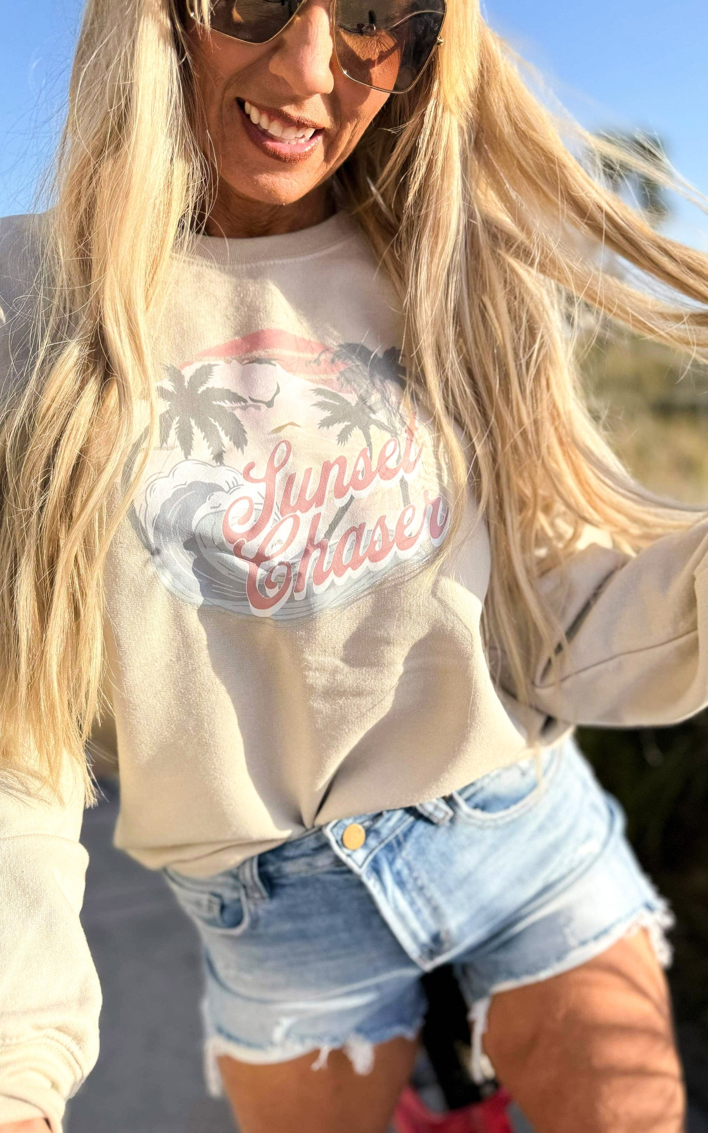 Sunset Chaser Graphic Crewneck Sweatshirt
