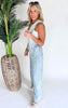 Stone Washed Pinstripe Jumpsuit - Final Sale