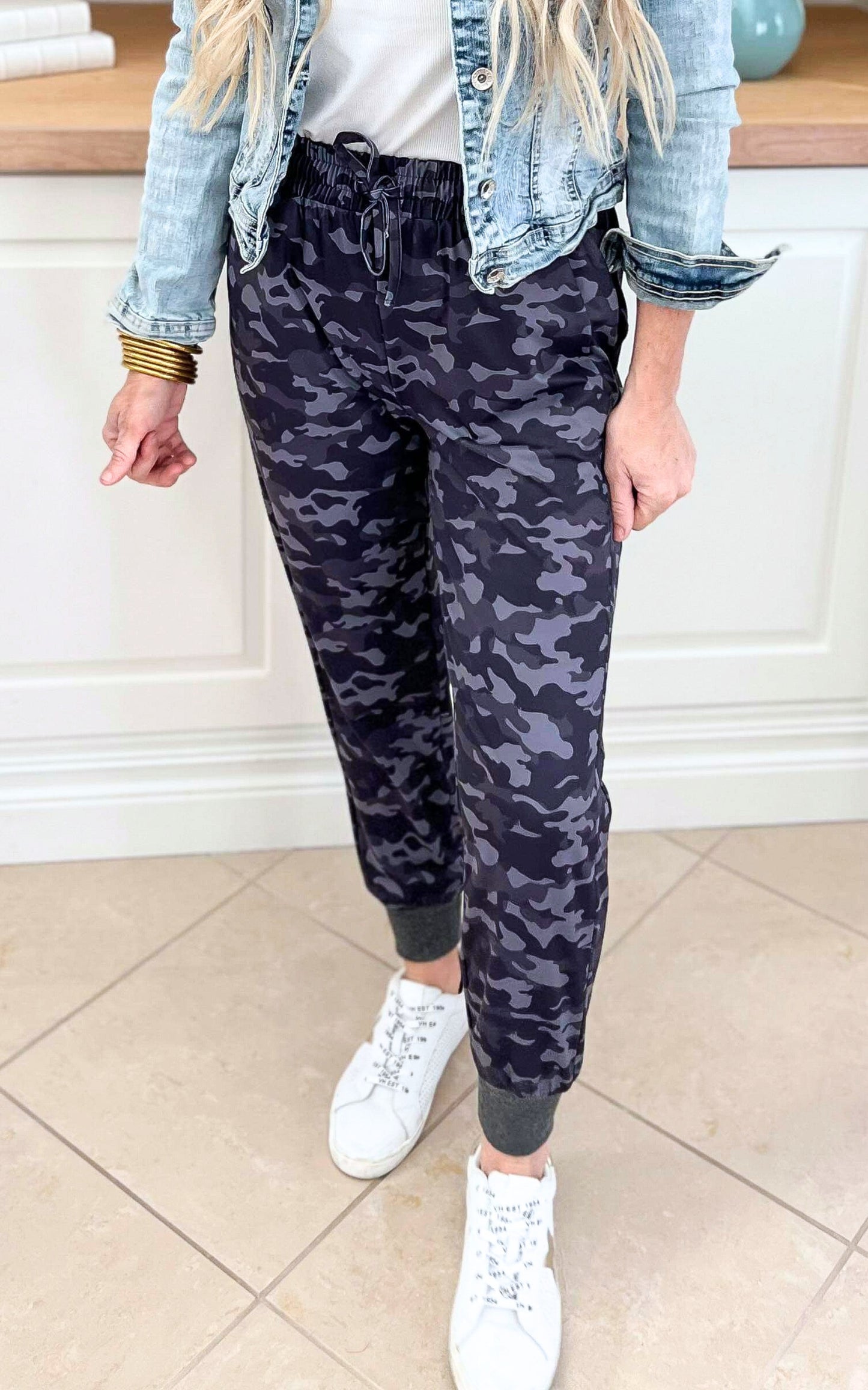 Black Camo Everyday Joggers by Salty Wave** Final Sale