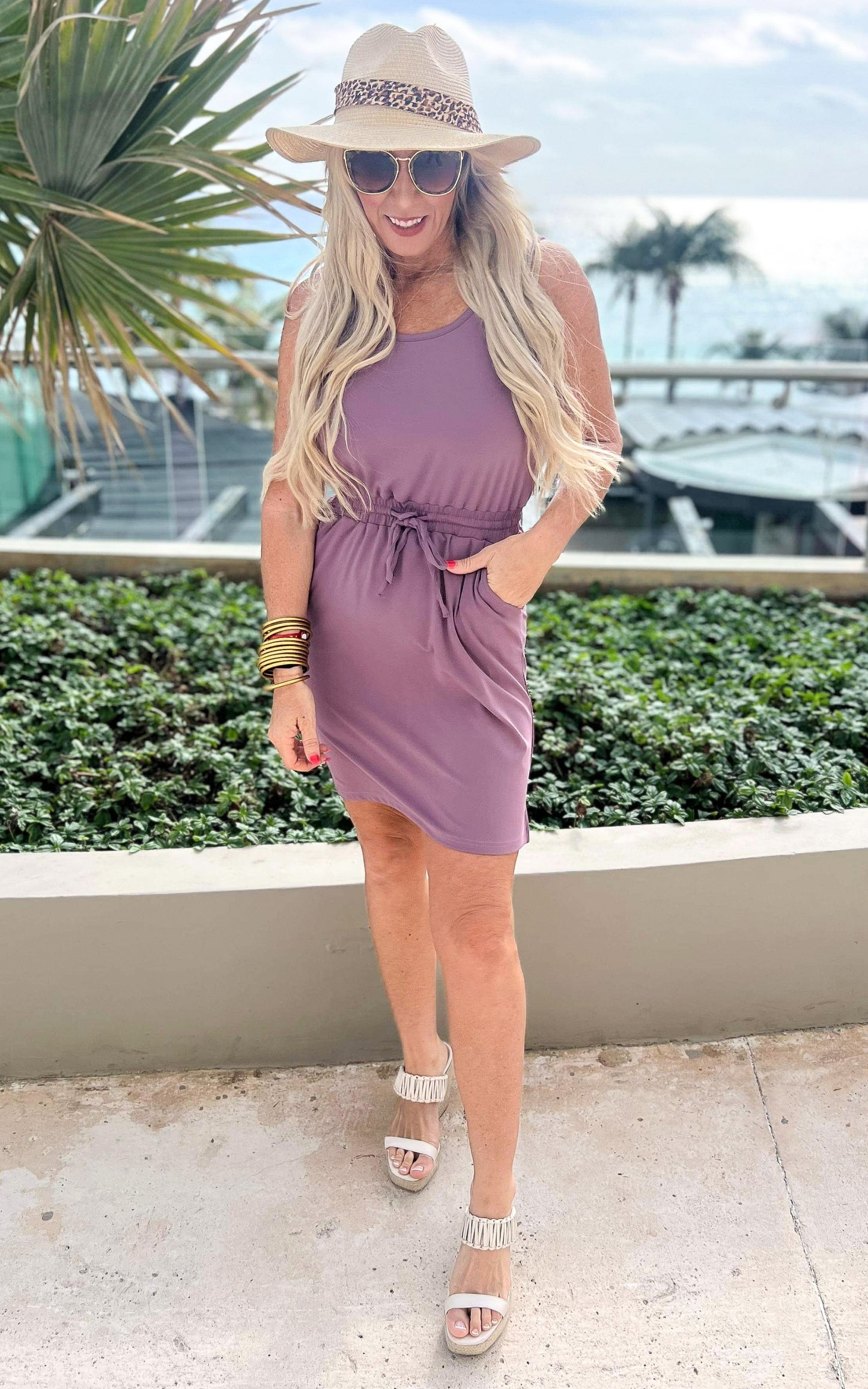 The Sophia Mauve Everyday Tank Dress by Salty Wave -FINAL SALE