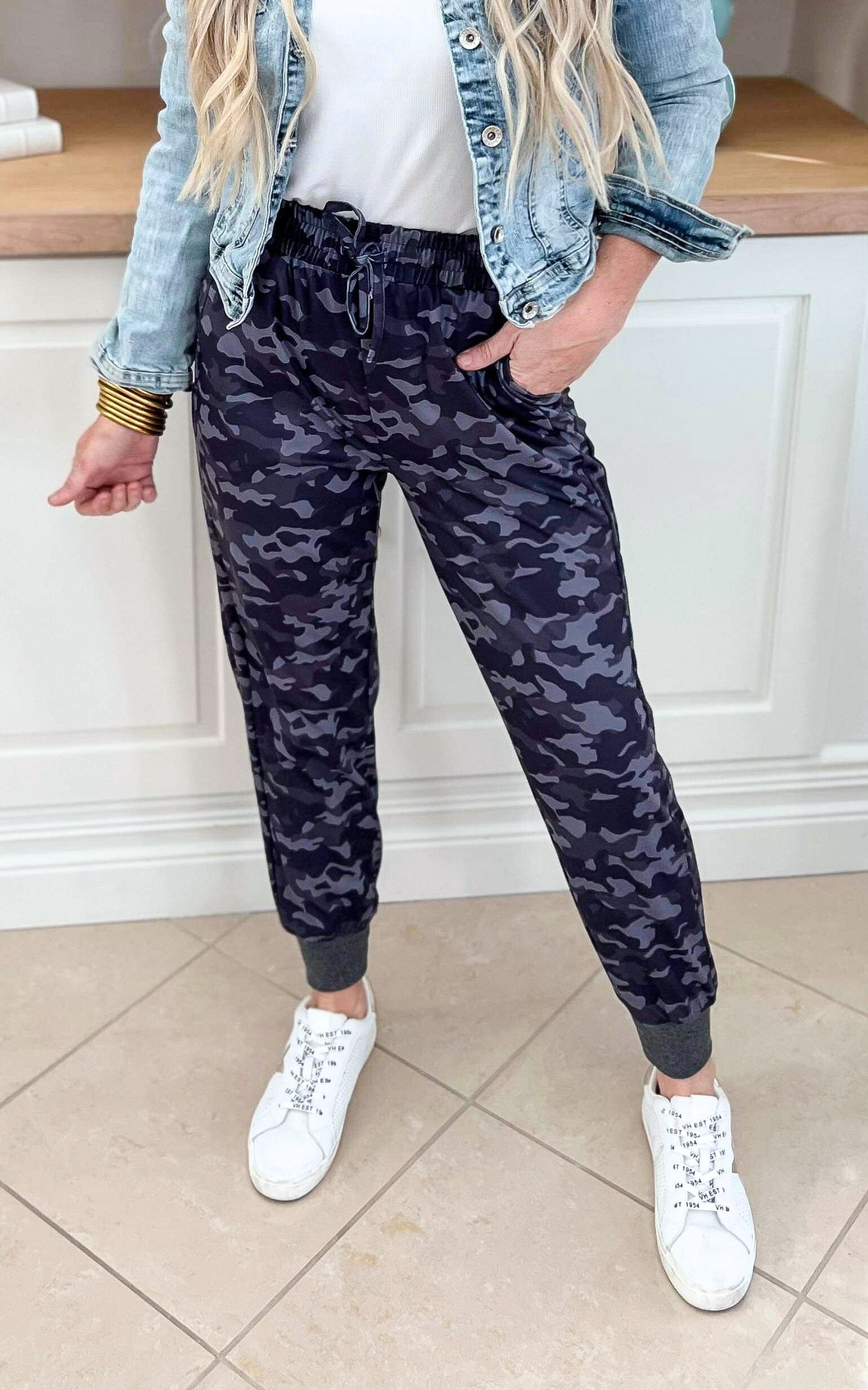 Black Camo Everyday Joggers by Salty Wave** Final Sale