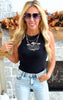 Iowa University Black tank bodysuit