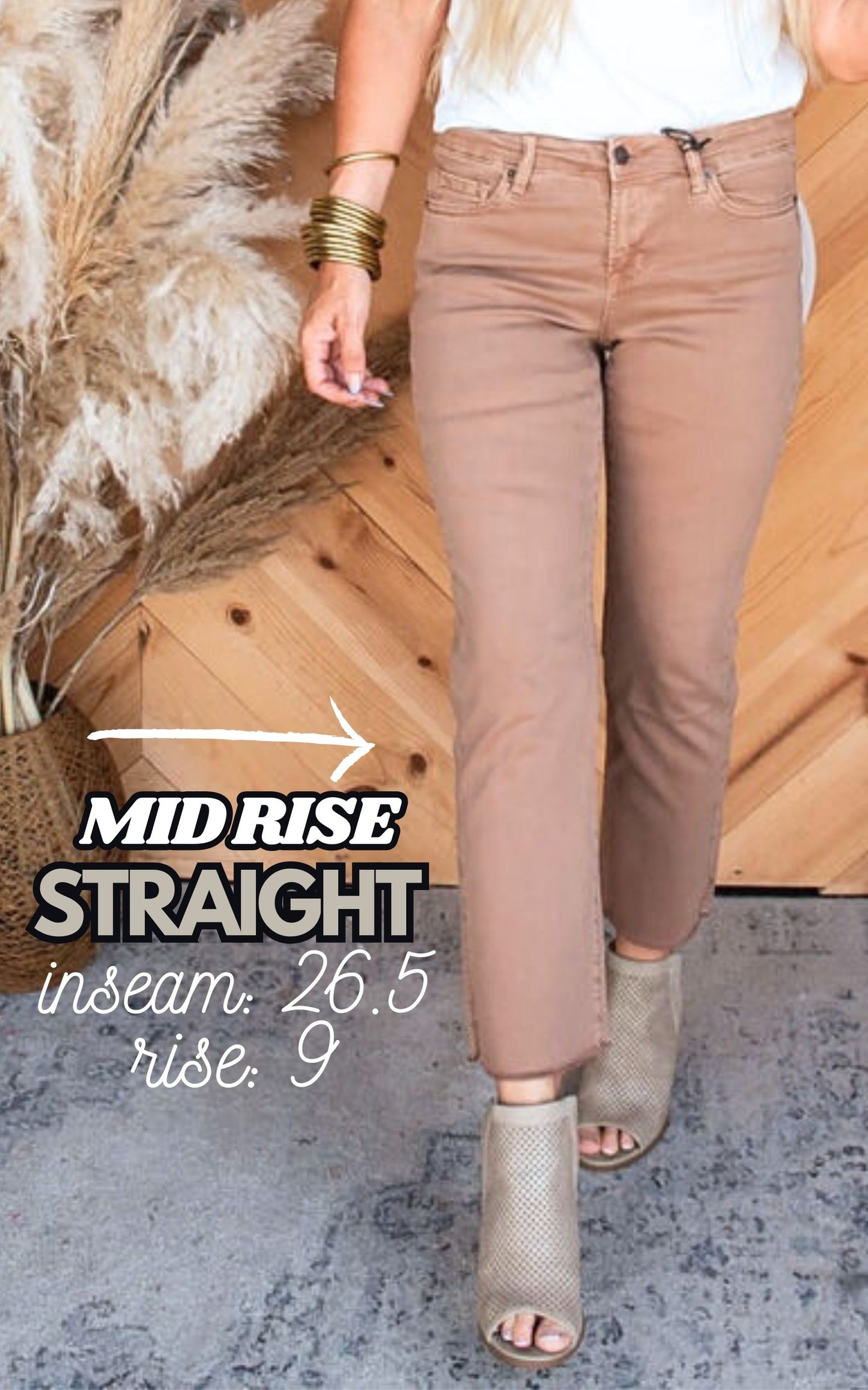 Mid Rise Straight Leg w/ Slit at Bottom | Mica - Final Sale
