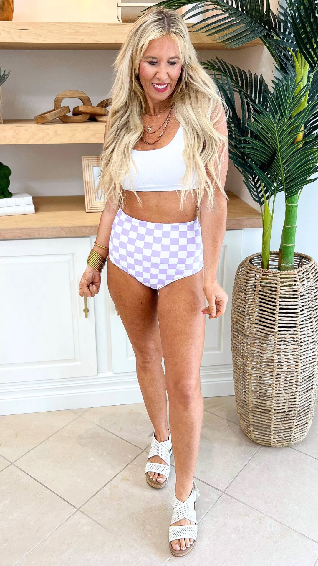 Salty Air Scoop Neck Swim Top | White - FINAL SALE**