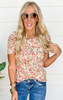 Wild Blooms Floral Top with Ruffled Sleeves