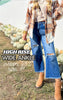 High Rise Frayed Ankle Wide Leg Denim Jeans | RISEN** - Final Sale
