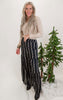 Black Floral Wide Leg Print Pant - Final Sale**