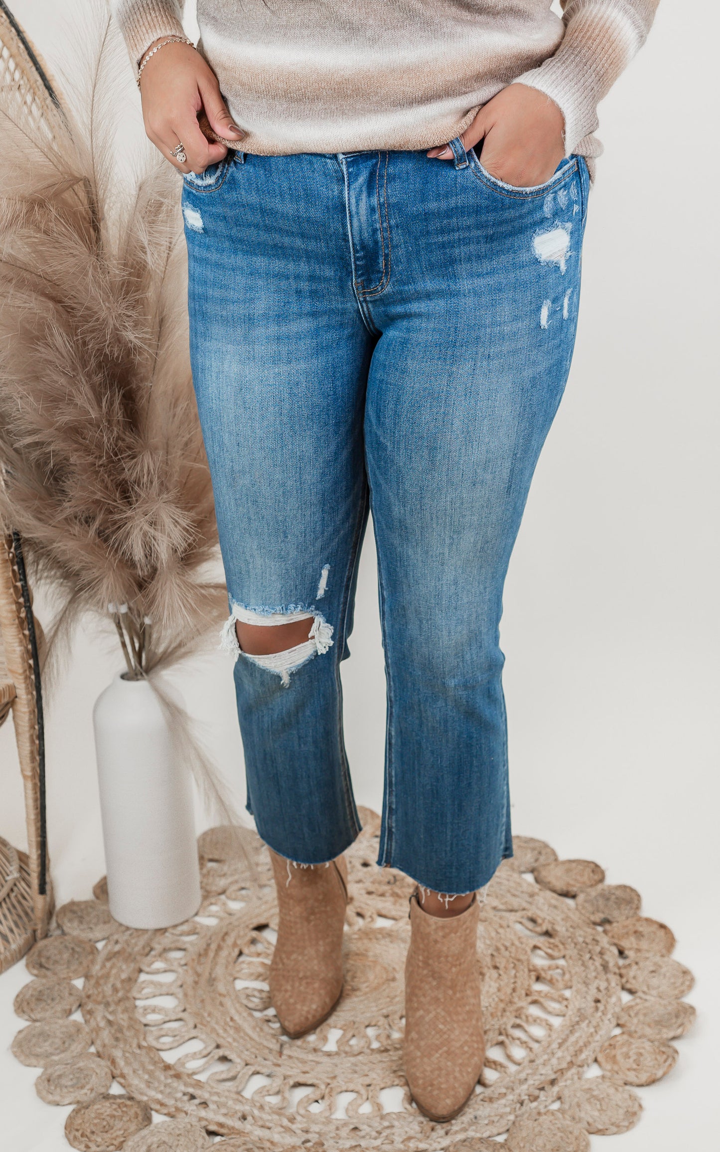 LOVERVET | The Receptive High Rise Kick Flare Denim Jeans - Final Sale