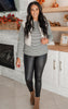 Keep You Warm Textured Stripe Long Sleeve Pullover Top - Final Sale**