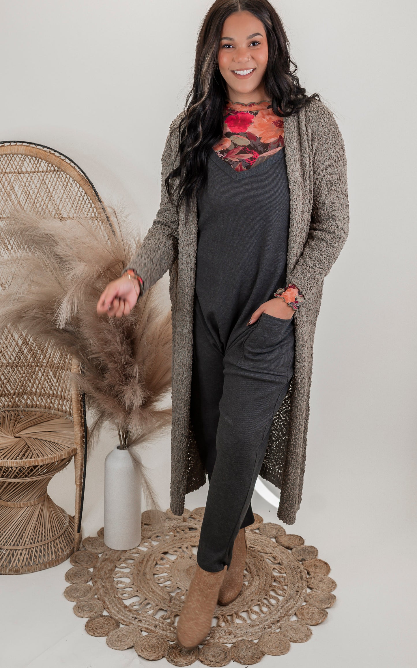 Fall Sierra Lounge Harem Jumpsuit w/ Pockets - Final Sale**