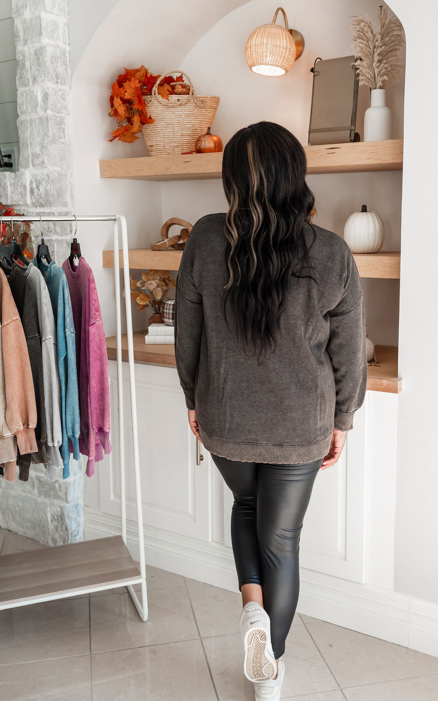 Cuddle Me Cozy Acid Wash Pullover - Final Sale**