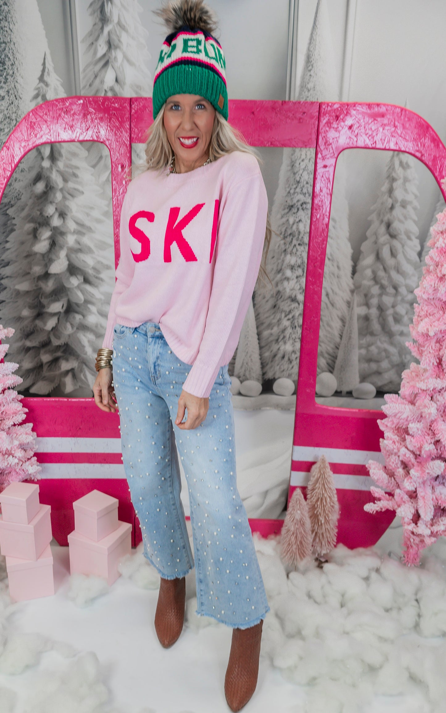 Light Pink Ski Sweater- Final Sale**