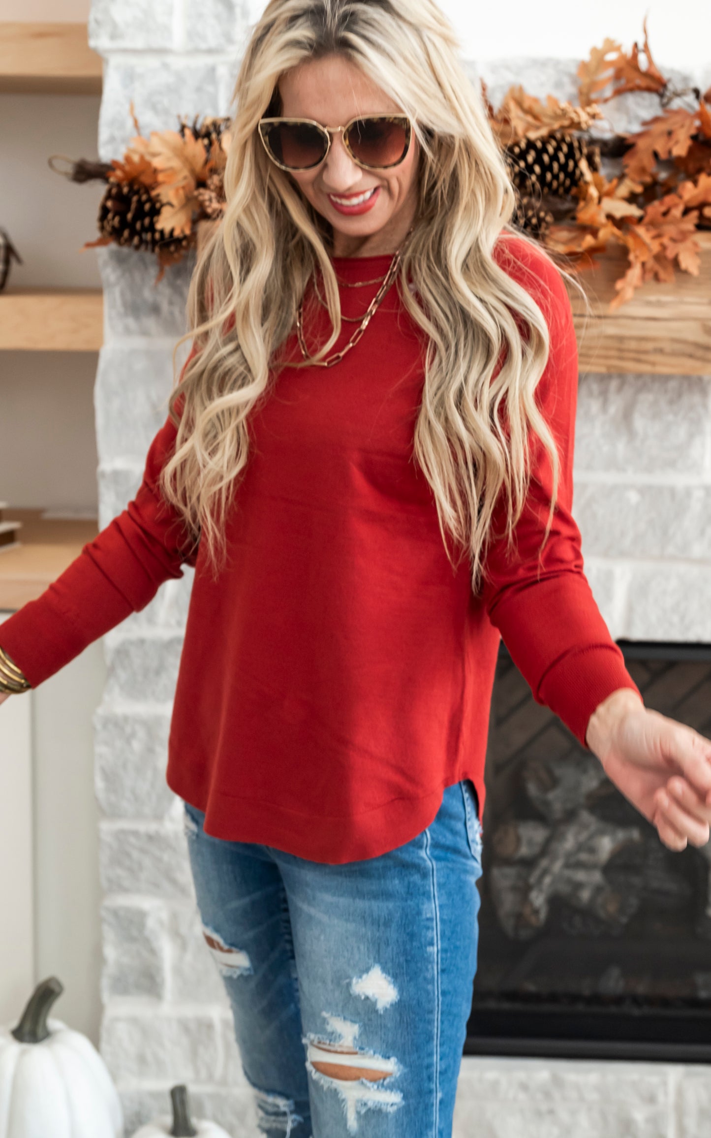 Red sweater