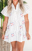 Striped Poplin Sequin Baseball Dress