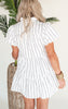 Striped Poplin Sequin Baseball Dress