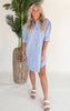The Callie Denim Stripe Shirt Dress by Adrienne