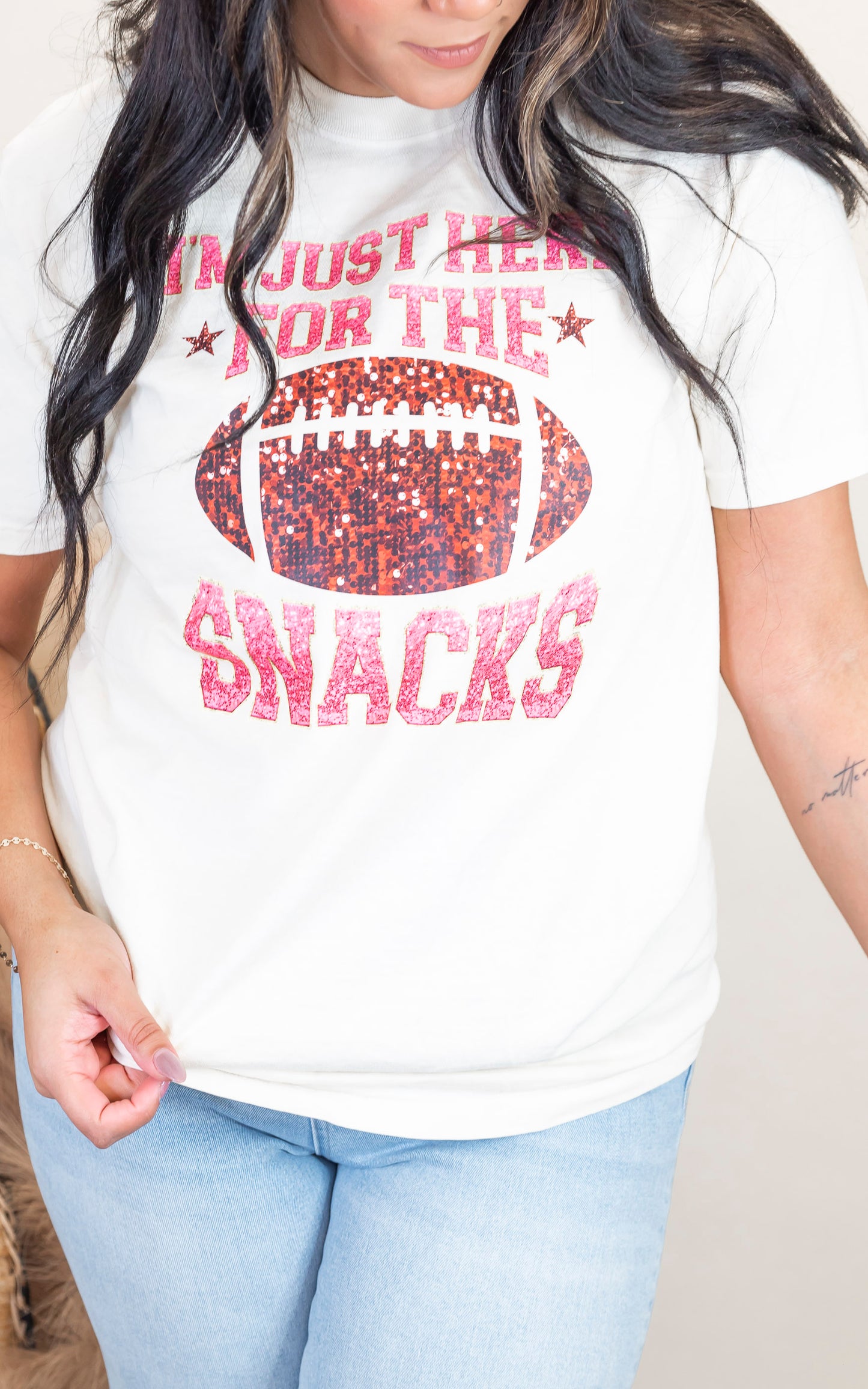 Im Just Here for the Snacks Garment Dyed Graphic T-shirt