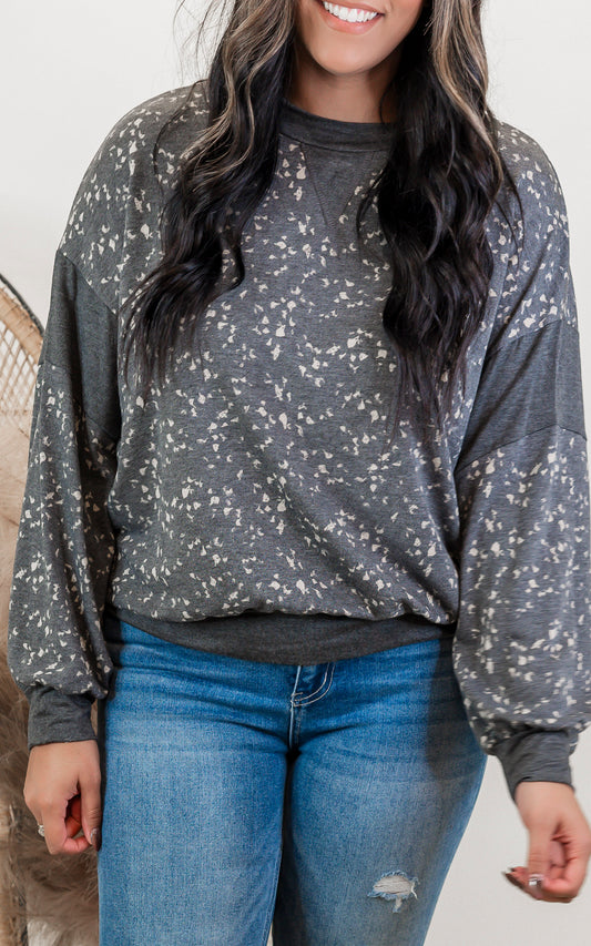 Color Block Reverse Stitch Long Sleeve Top - Final Sale