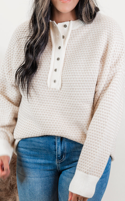 Point Knitting Loose Fit Oversized Sweater