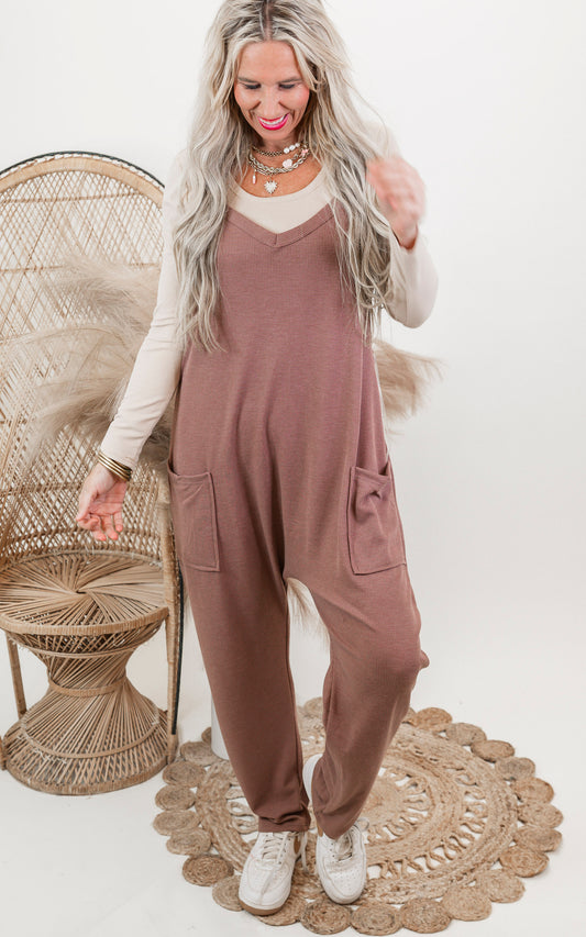 Fall Sierra Lounge Harem Jumpsuit w/ Pockets - Final Sale**