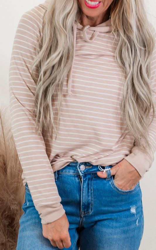 Don't Overthink It Striped Hoodie - Final Sale