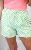Green Geometric 24/7 Everyday Shorts | SALTY WAVE *FINAL SALE