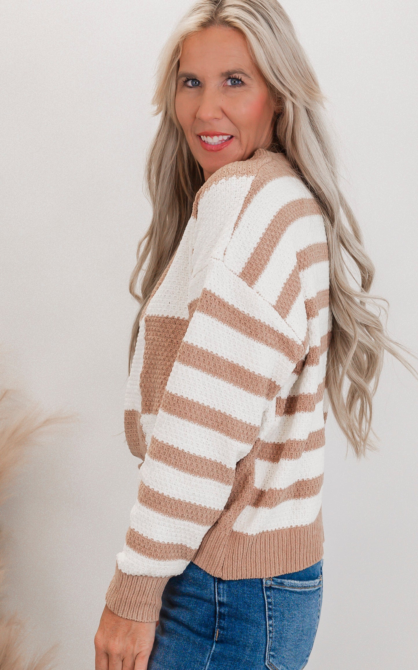 Checkmate Stripes Sweater| Salty Wave (3 COLORS)