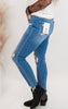 Mid Rise Crop Denim Skinny Jeans | Mica** - Final Sale