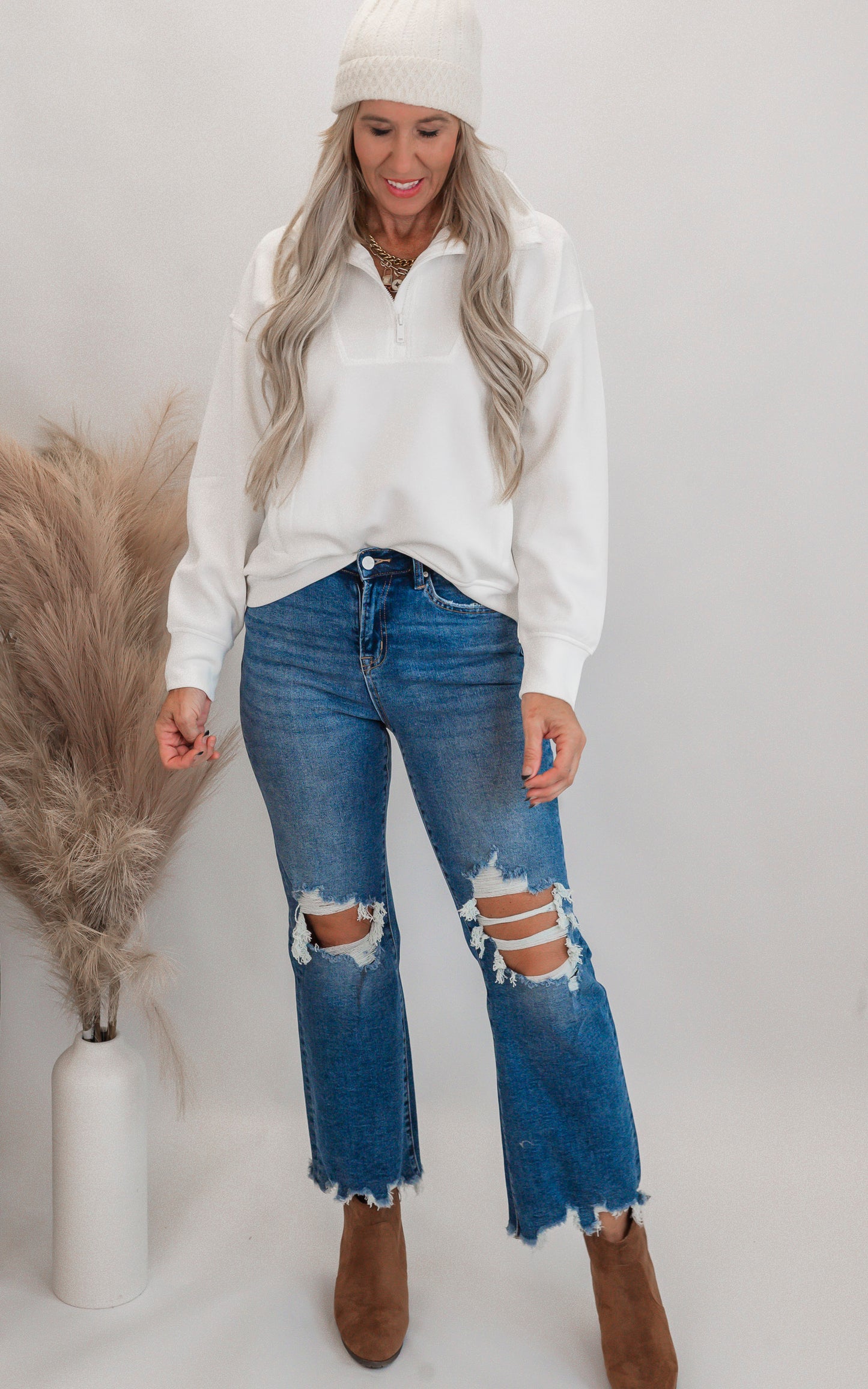 Millenium Blue 90's Vintage Crop Flare Denim Jeans | MICA *30A SEPT PREORDER