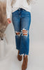 Millenium Blue 90's Vintage Crop Flare Denim Jeans | MICA *30A SEPT PREORDER