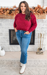 zenana cropped chenille sweater 