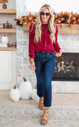 burgundy cropped sweater 
