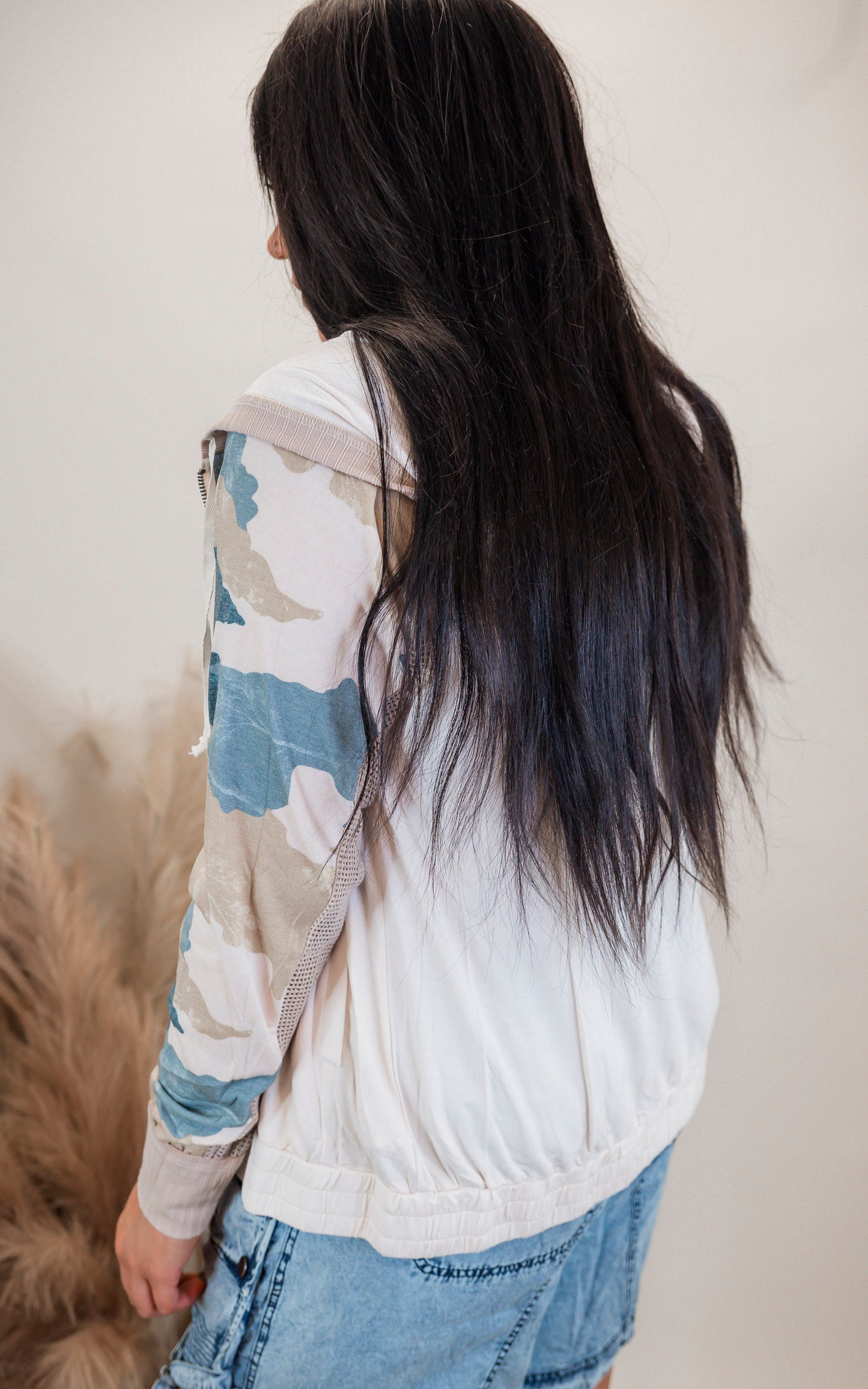 Camo Block Zip-up Hoodie | MYSTREE