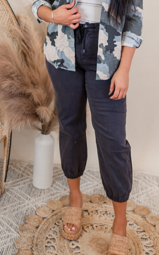 MICA | Charcoal Grey High Rise Joggers** - Final Sale