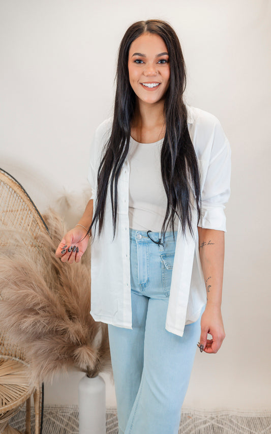 Simple Chic Button Up Blouse Top - Final Sale