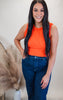 Orange Ribbed Tank Top - Final Sale