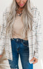Open Window Oversized Plaid Linen Blend Shirt