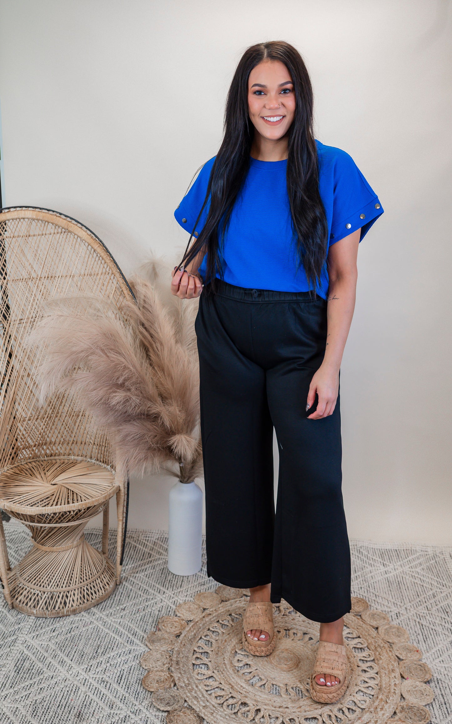 Royal Blue Cap Sleeve Top | Umgee - Final Sale