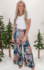 Midnight Fall Floral Wide Leg Pant**