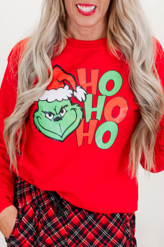 HO HO HO Holiday Graphic Crewneck Sweatshirt - Final Sale**