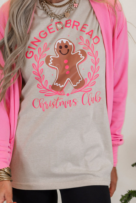 Gingerbread Christmas Club Holiday Graphic T-shirt - Final Sale