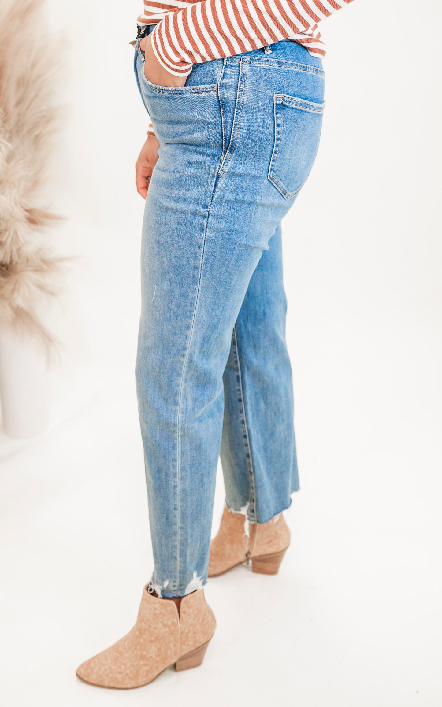 MICA | The Blue Jays High Rise Wide Leg Denim Jean**