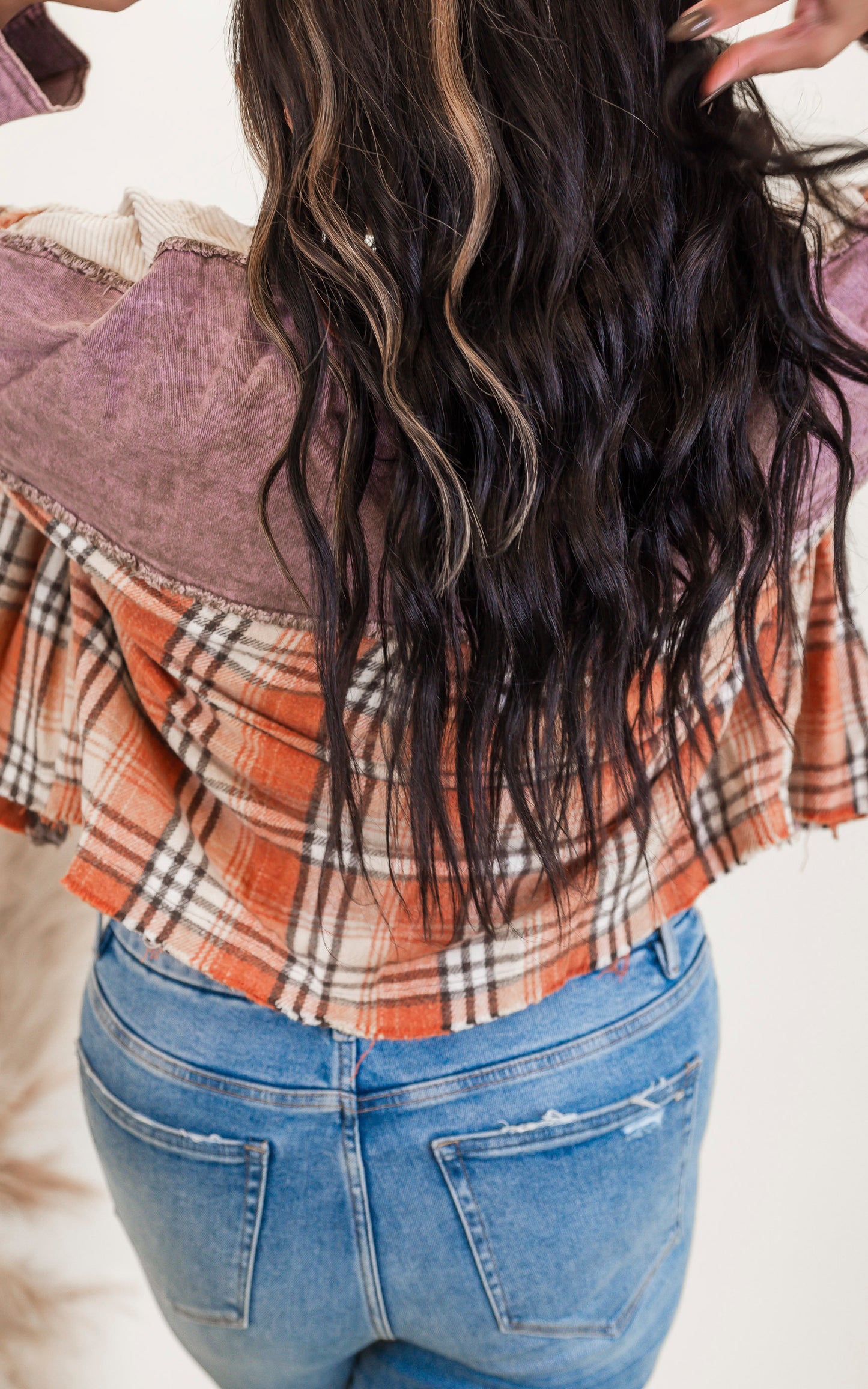 Rust Plaid Button Front Shirt - Oli & Hali - Final Sale**