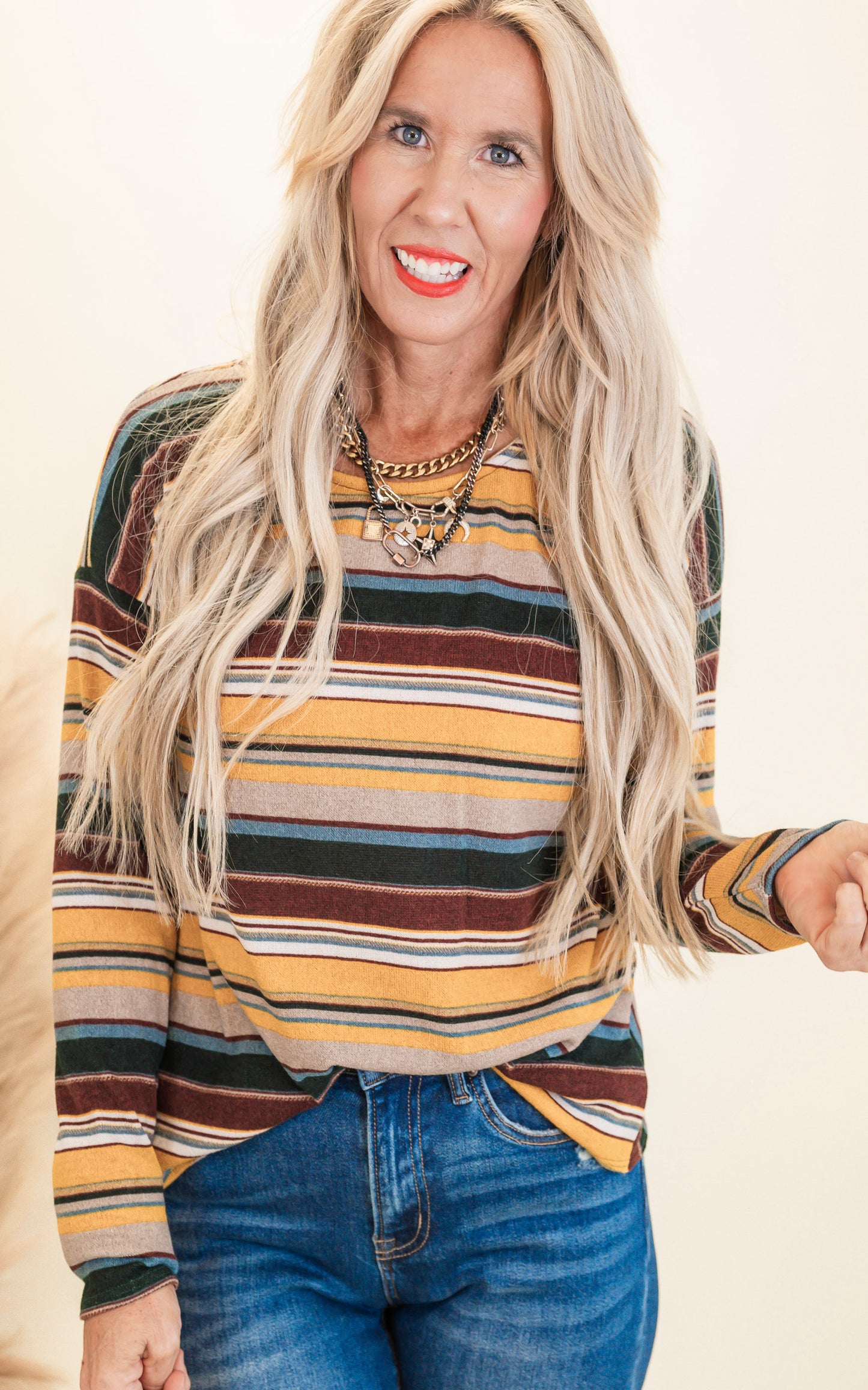 Stripes & Sassy Back Top - Final Sale